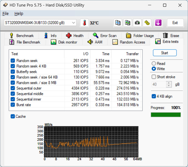 【開箱簡測】Seagate Exos M 32TB ST32000NM004K 硬碟效能簡測 (圖多)
