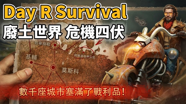 《Day R Survival Game: 生存》如果世界真的毀滅 你能活多久？帶你回到核戰後的末日世界 | 在崩潰的蘇聯廢土中 超過2700座城市可探索 真實物資製作系統＋高自由度玩法