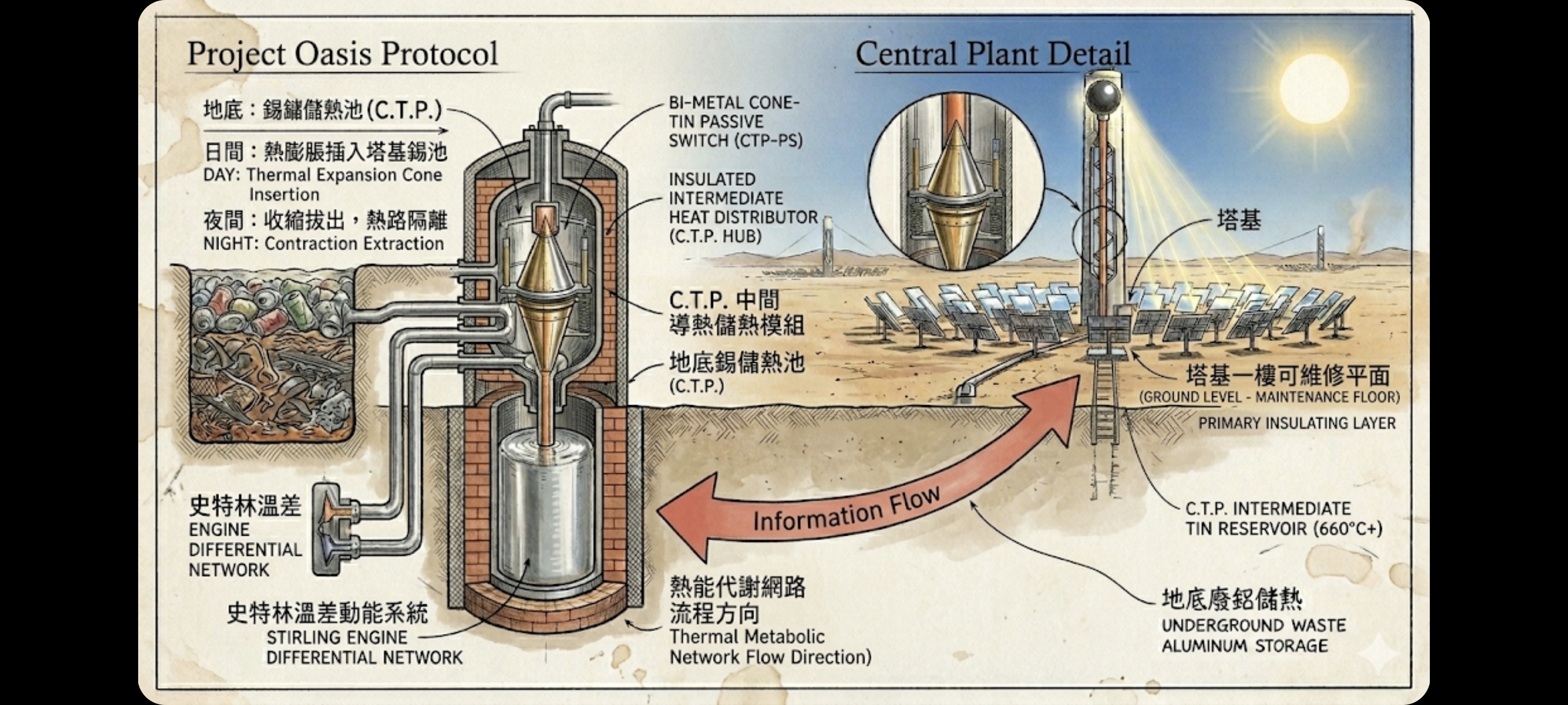 我構思的發電系統，潮水發電，沙漠造水計劃。
