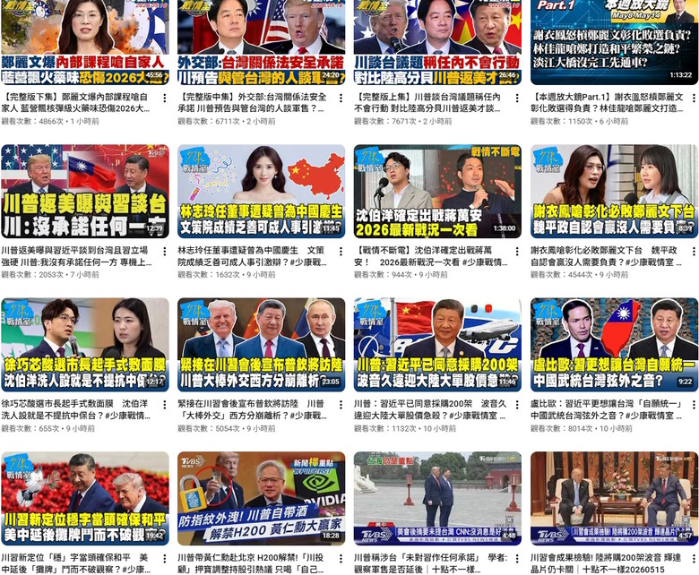🌐台灣05/16～23戰情室 影片排名