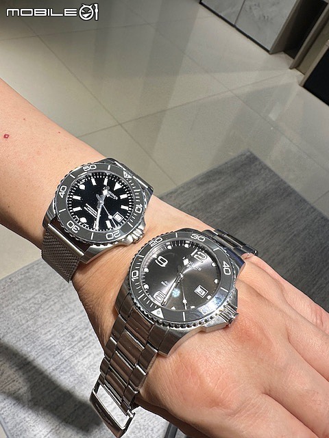 HydroConquest 深海征服者「黑面灰圈＋米蘭帶」39mm