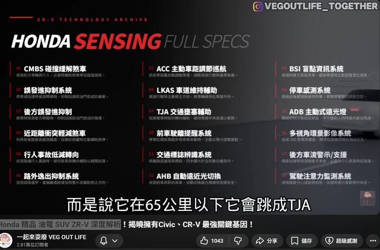 ZRV 還是取消掉 TJA 低速車道維持 ??