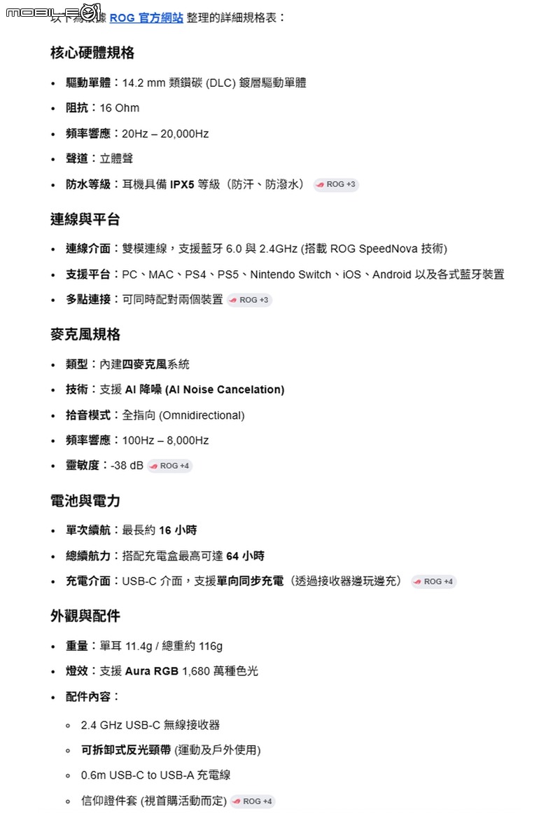 ROG Cetra Open Wireless 舒適低干擾 開放式耳掛電競耳機