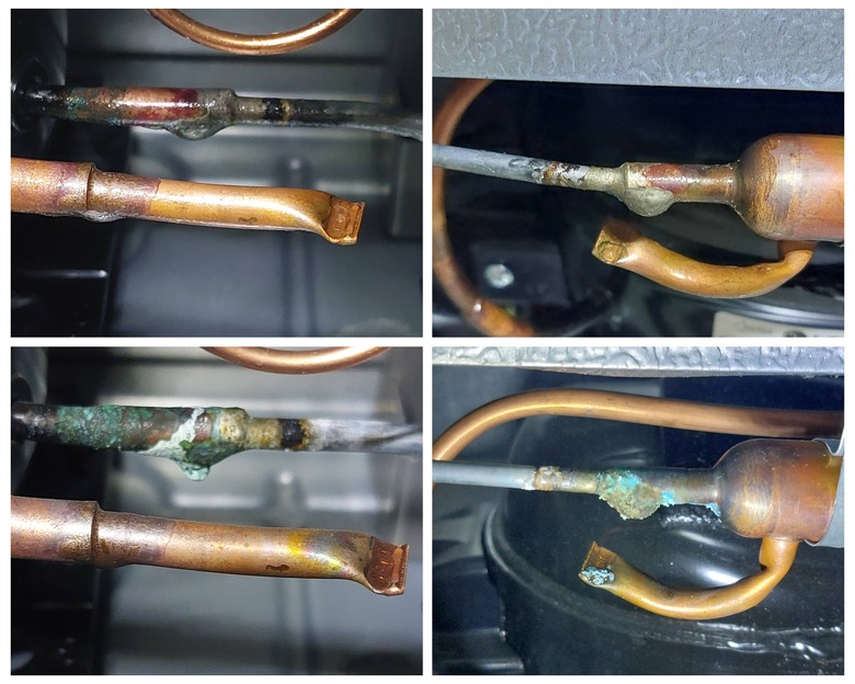LG對開冰箱，銅管鏽蝕，是否漏冷媒？