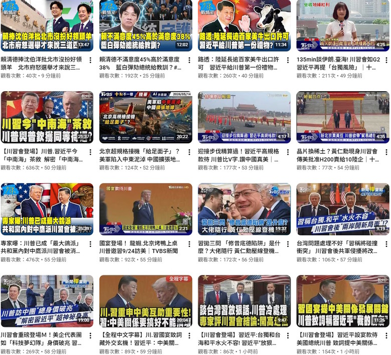 🌐台灣05/16～23戰情室 影片排名