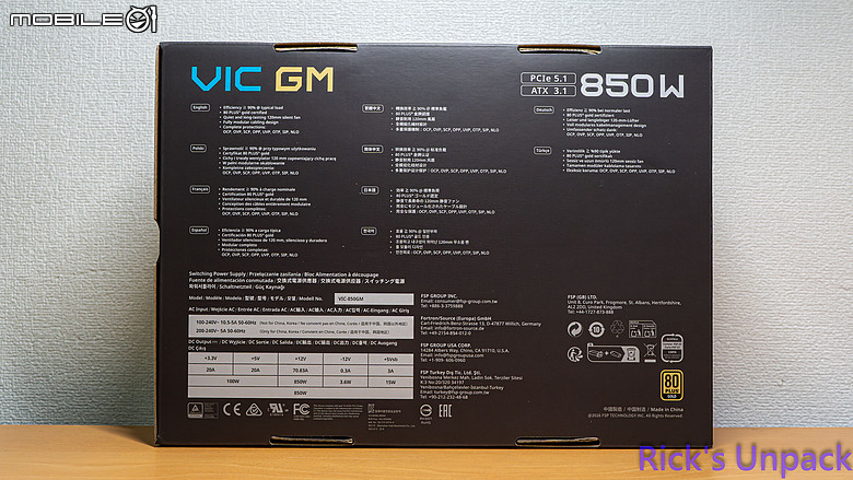 【開箱】高CP金牌全模組電源 | FSP VIC GM 850W