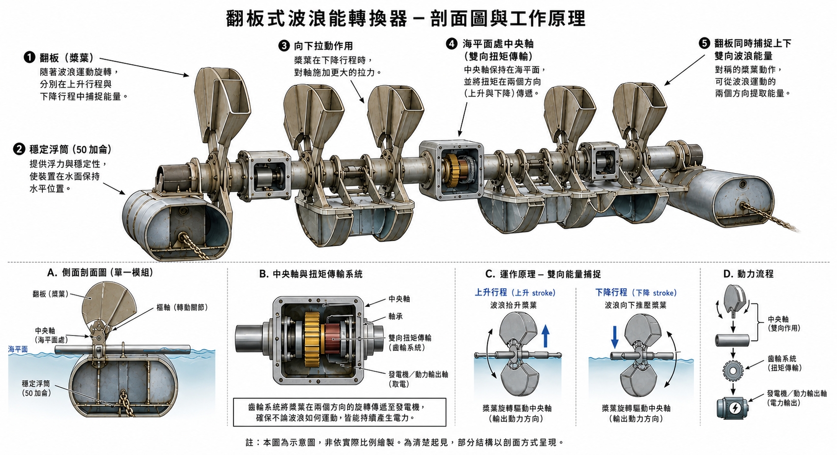我構思的發電系統，潮水發電，沙漠造水計劃。