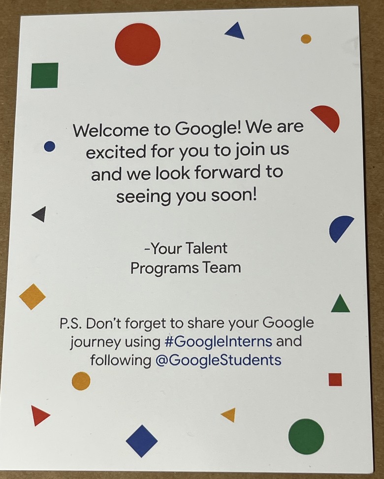 Google 暑期工讀生的迎新小物