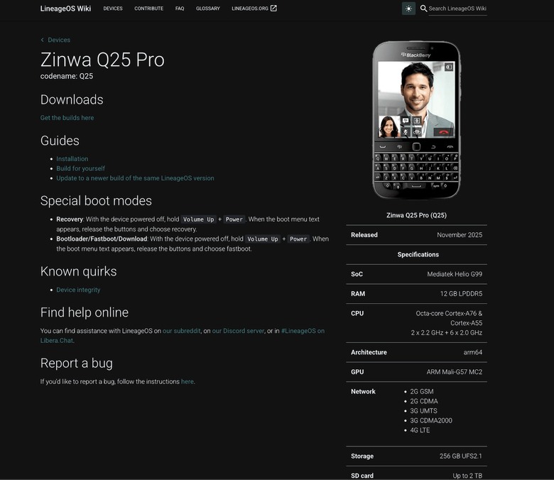 LineageOS for ZinwaQ25 正式版已釋出