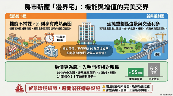 買重劃區「邊界宅」免等10年養商圈，專家提2面向要留意