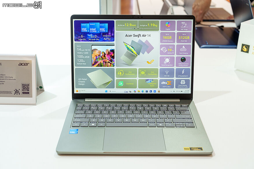 【Computex 2026】Acer 發表 Swift Air 14 與 Swift Spin 14 AI 擴展輕薄筆電產品深度