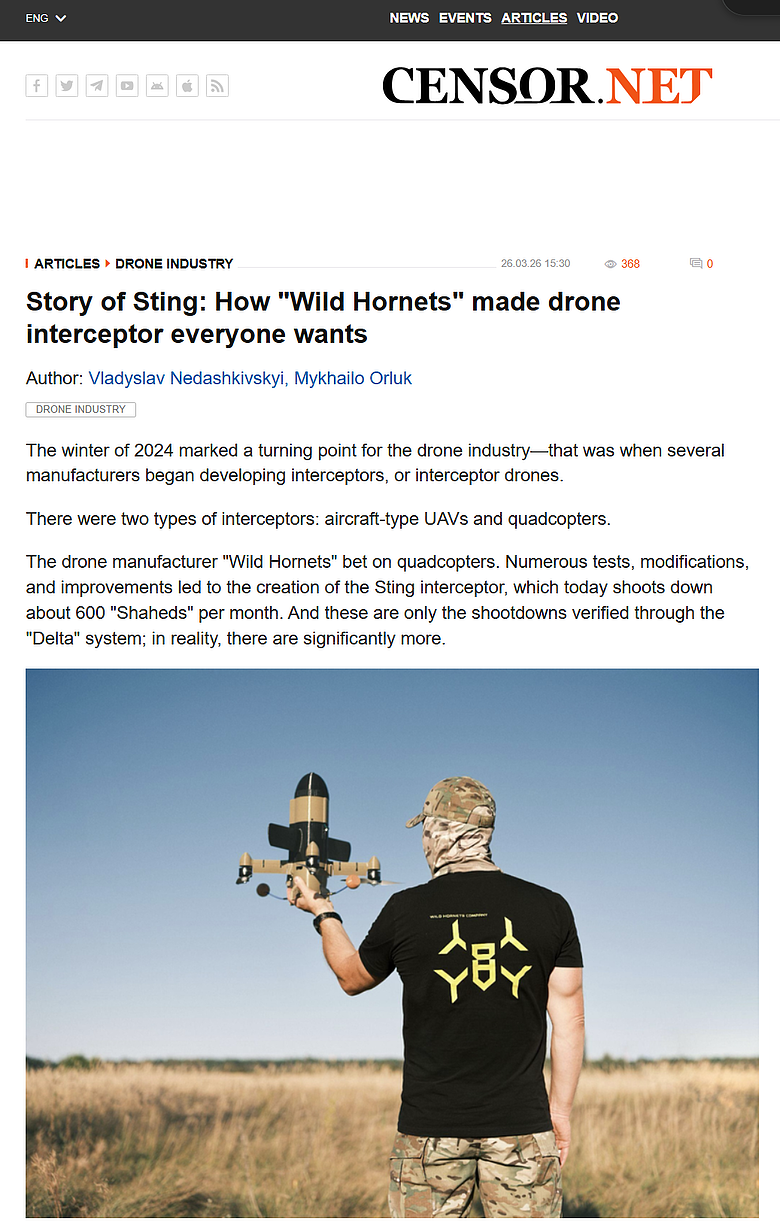 烏克蘭Wild Hornets無人機聯合創始人：一旦中國人選邊站，我們就完了