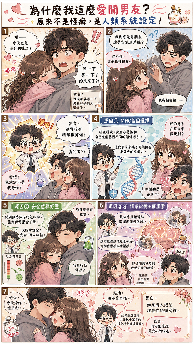 《為什麼我這麼愛聞男友？原來不是怪癖，是人類系統設定！》