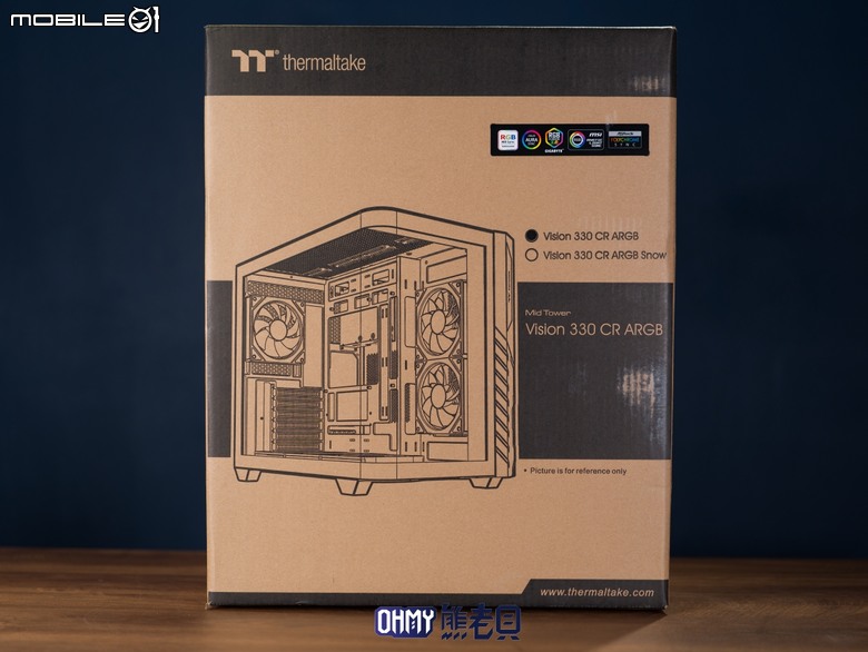 TT Vision 330 CR ARGB 全曲面全景機殼 ft. 耀影SWAFAN 120 EX INFINITY 風扇