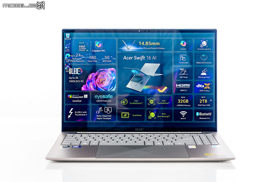 Acer Swift 16 AI Copilot+ PC|1.55kg 輕薄機身下的 AI 生產力新選擇