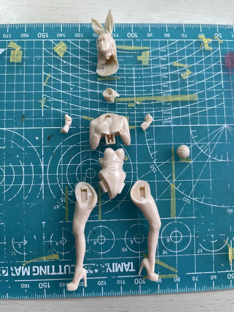 開箱和製作1/20 東雲海兔女郎模型！