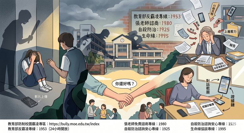 【看了都覺得沉重】國中生持棒打人、國小老師墜樓…我們的校園安全網到底怎麼了？