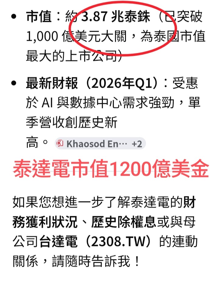 台灣奇蹟=泰達電占泰股22%