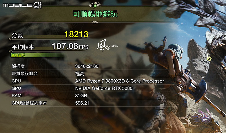 GIGABYTE 5080 GAMING OC搭載9800X3D實測DLSS 4.5遊戲與AI效能