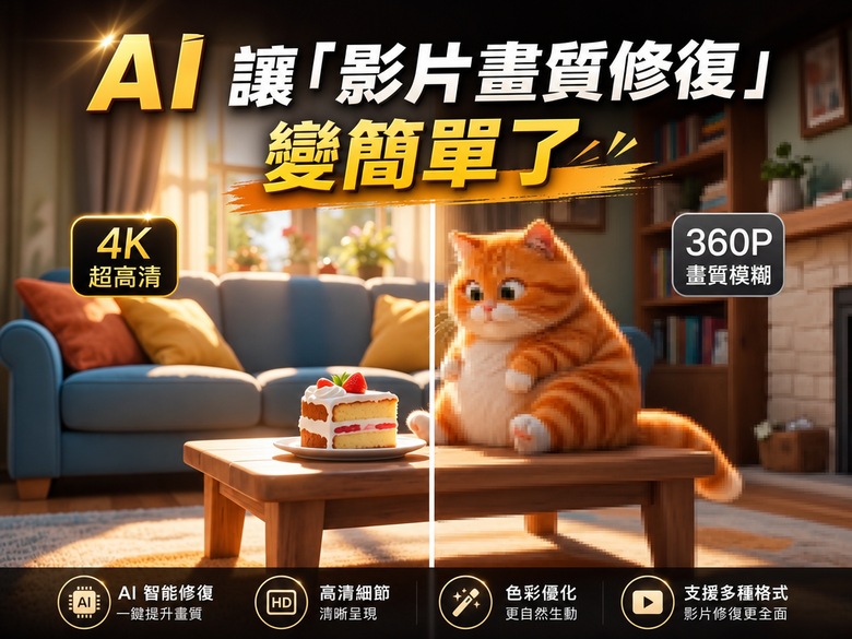 點我看大圖 【開箱】低畫質影片救星來了!影片畫質修復 AI 工具實測分享