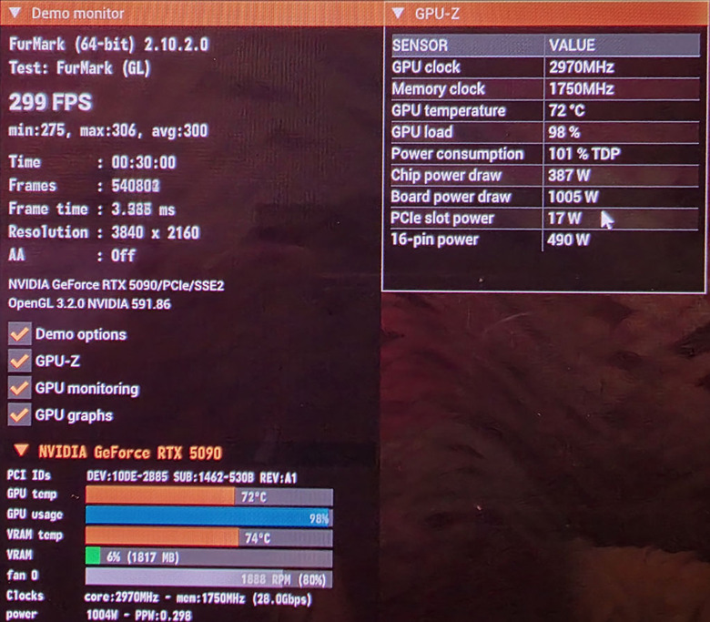 動爪玩MSI GEFORCE RTX 5090 32G LIGHTNING Z
