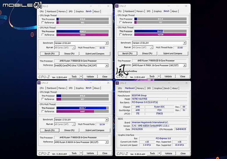 點我看大圖 當Intel U7 270K碰上AMD R7 9800X3D:遊戲、生產力與綜合表現解析