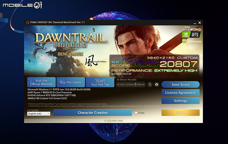GIGABYTE 5080 GAMING OC搭載9800X3D實測DLSS 4.5遊戲與AI效能