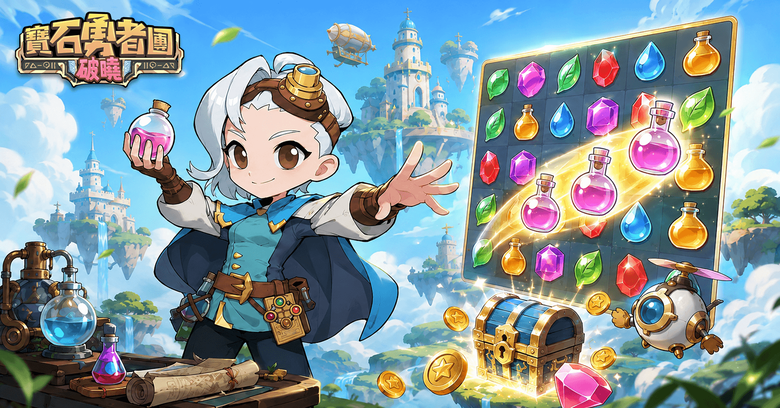 《寶石勇者團:破曉》5月27日 正式上線 結合寶石三消與熱血戰鬥 RPG 手遊 | 專屬開服禮包碼 | 集結各路勇者打造專屬夢幻陣容 透過元素搭配、職業配置與戰術組合挑戰強敵