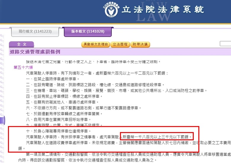 違規達人有福了，併排停車不再是2400元，已經修法，調降了!!