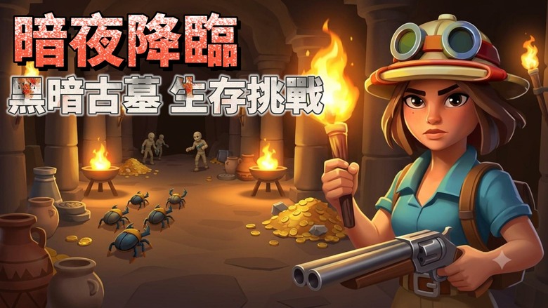 《After Dark - Survival Tomb》 暗夜降臨 - 生存古墓 黑暗冒險正式開啟！踏入危機四伏的古墓深處 | 結合放置策略、生存戰鬥、角色養成與裝備升級玩法 揭開古墓最深處隱藏的秘密