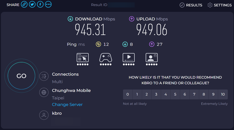 點我看大圖 凱擘 DOCSIS 3.1 對稱1Gbps網路 簡單實測