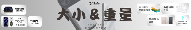 點我看大圖 【開箱測試】𝐐𝐕 𝐒𝐚𝐟𝐞 類固態行動電源 5000amh ┇滿電穿刺不起火┇2000次循環壽命