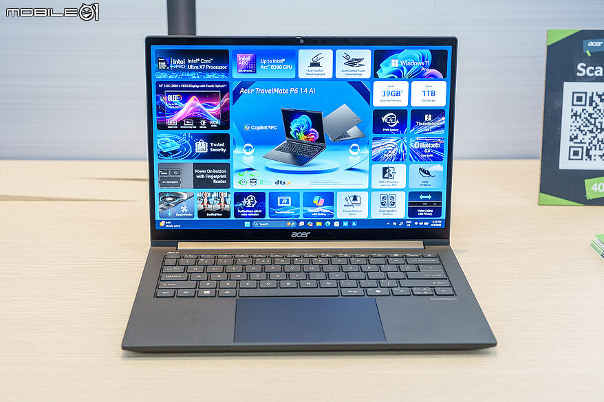 【Computex 2026】Acer 發表 960g TravelMate P6 14 AI 商務筆電 便攜與輔助螢幕同步登場
