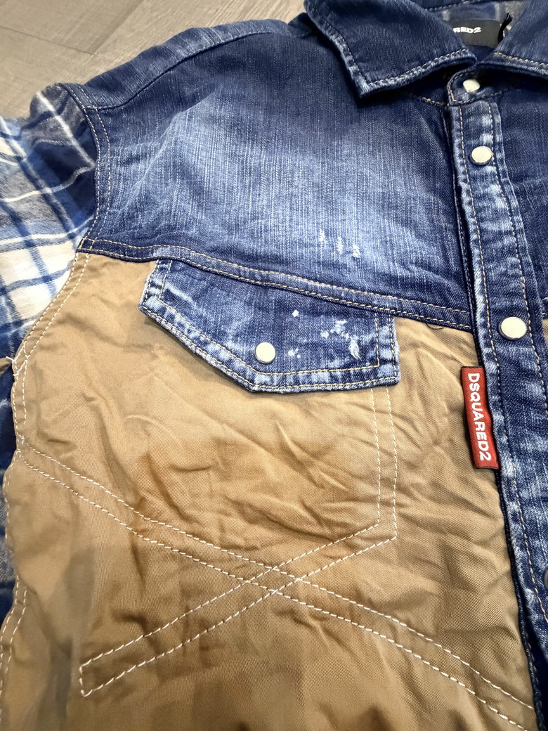 「開箱」DSQUARED2異材質拼接襯衫