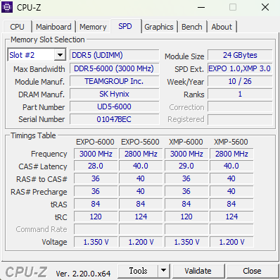 點我看大圖 2026的黃金開箱 T-CREATE EXPERT 24GB D5-6000CL28 評測