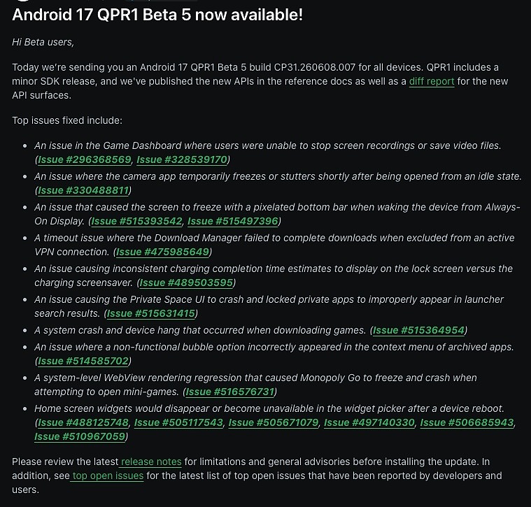 [ Android 17 QPR1 Beta 5 OTA ]