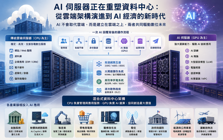 AI 伺服器正在重塑資料中心：從雲端架構演進到 AI 經濟的新時代