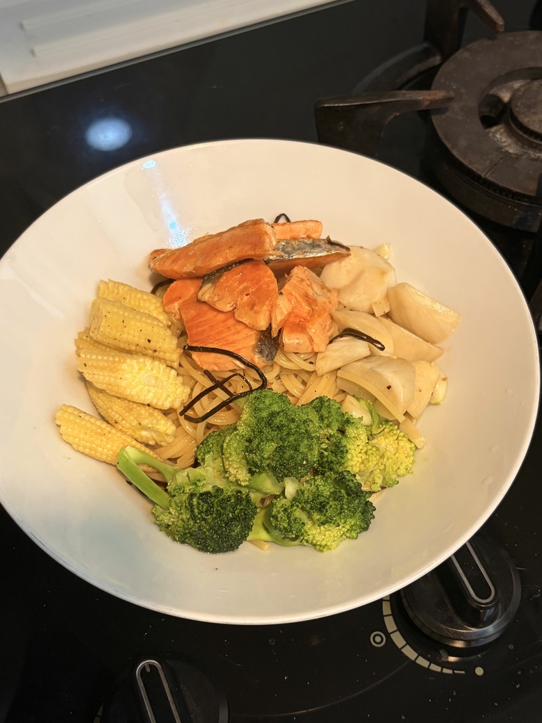 蒜香鹽昆布清炒義大利麵