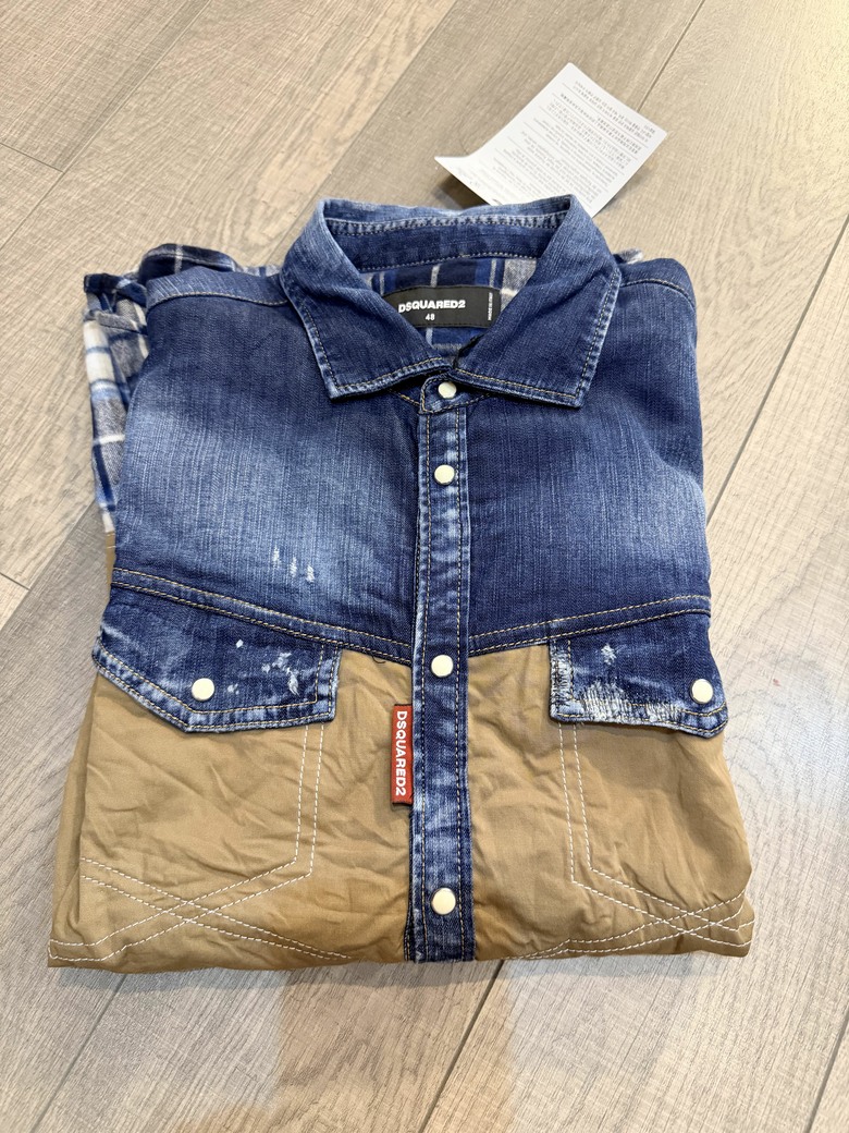 「開箱」DSQUARED2異材質拼接襯衫