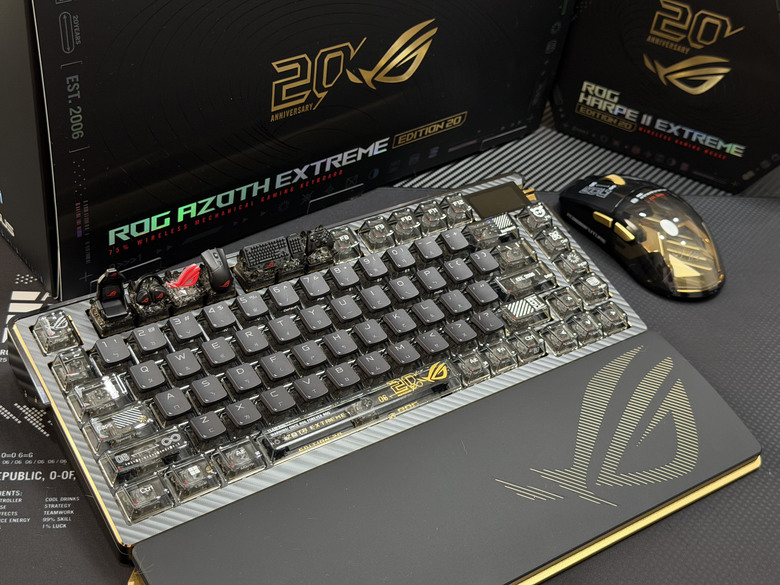 【開箱】24K鍍金aka尊爵不凡版敗家之眼｜ROG 20週年限定版鍵鼠組+鍵帽