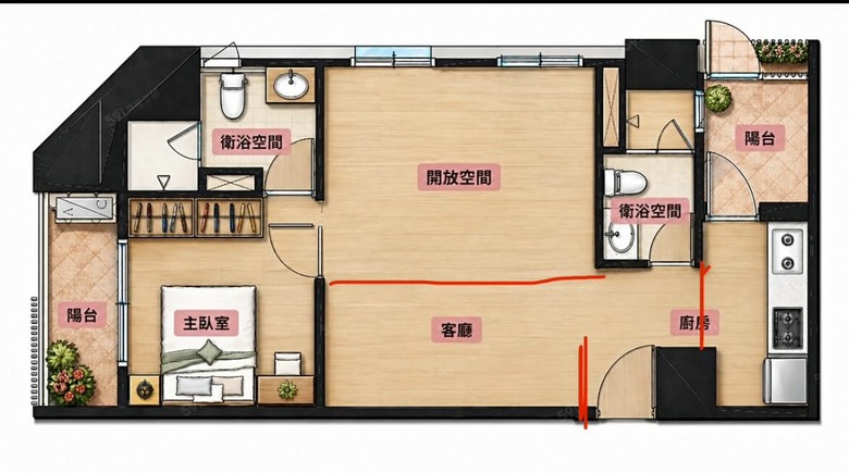 室內空間17坪的格局請益