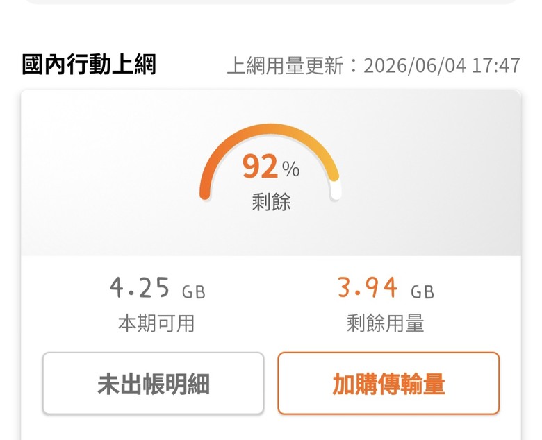 台灣大哥大月租方案在app顯示有落差