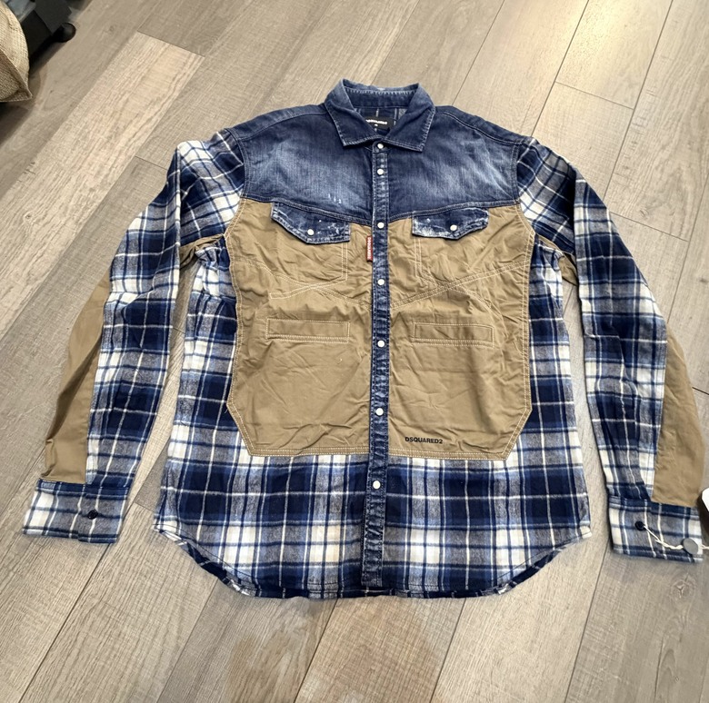 「開箱」DSQUARED2異材質拼接襯衫