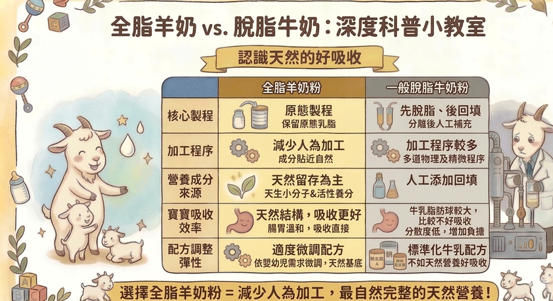 全脂羊奶vs脫脂羊奶！淺談我為何堅持給寶寶較少人為加工的營養
