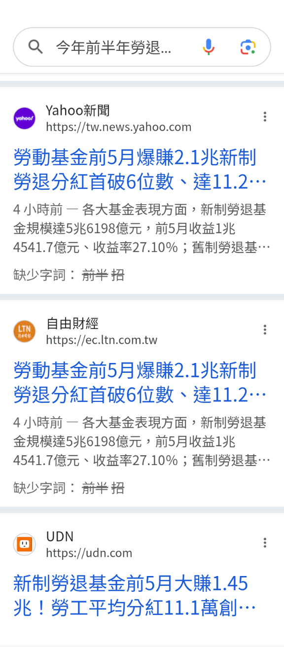 整體勞動基金今年前5月爆賺2.1兆
