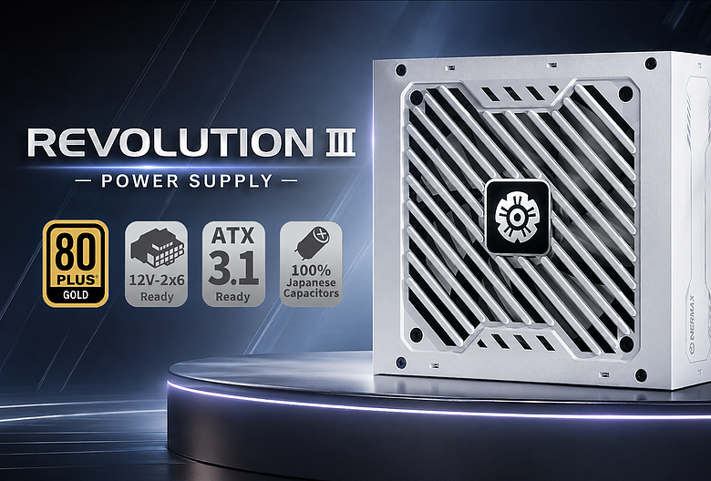 點我看大圖 ENERMAX 保銳 REVOLUTION III 性價比金靜冰核白化版