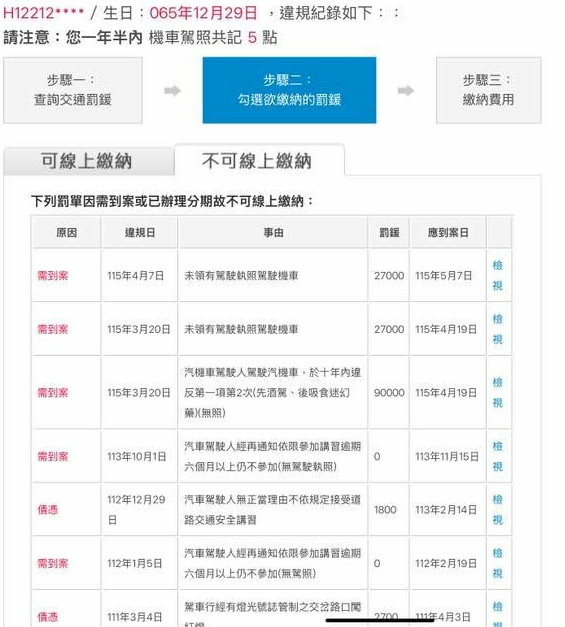 人才，駕駛執照『全被』吊銷