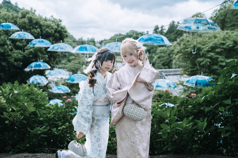 楊谷寺繡球花 - 和服雙女子漫遊 Kyoto