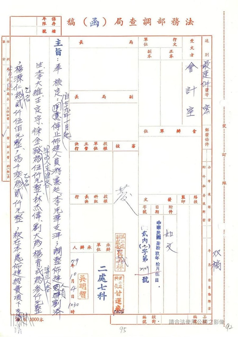 不是只1頁！調查局佈建檔案：「王定宇」出現17次、最高支薪8千元