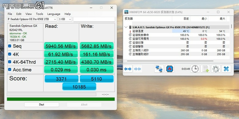 Sandisk Optimus GX Pro 8100／850X 固態硬碟實測 回歸本家後的重新出發之作